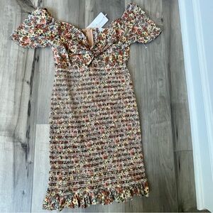 Boutique Yiyirem Womens Floral Smocked Dress Size S new with tags